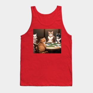 cats playing poker Tank Top